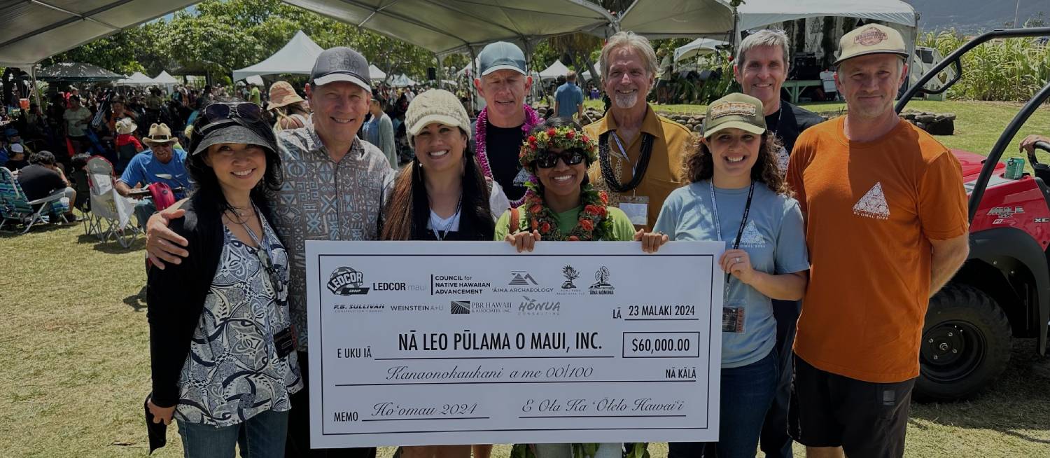 Kepā Maly is Honored Guest, Presents Ledcor Maui’s Gift at Hoʻomau 2024